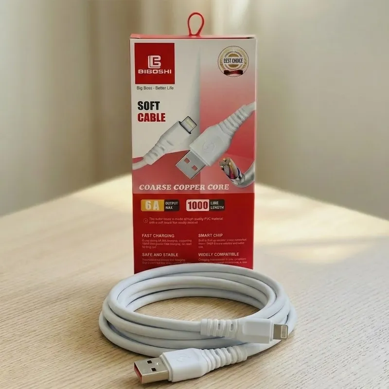 BIBOSHI 6A Super Fast Charging Soft Cable Fat Wire USB cable