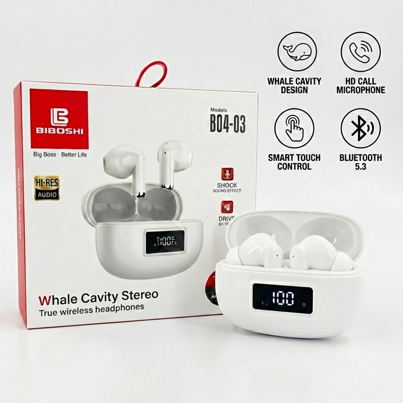 BIBOSHI B04-03 Whale Cavity Stereo True Wireless Headphones