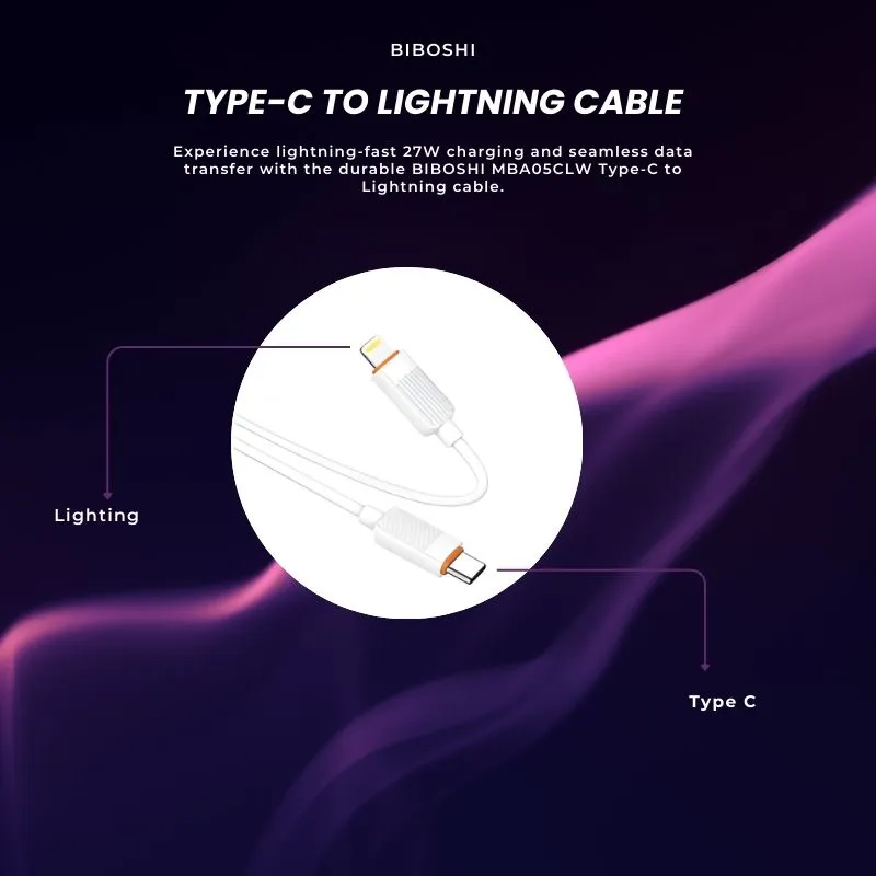 BIBOSHI Soft Data Cable Type-C to Lightning Cable